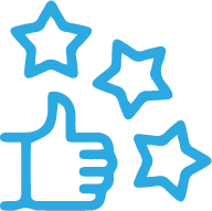 thumbs up with 3 stars