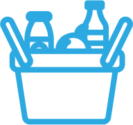 shopping basket with food