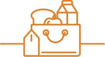 Bag with grocery staples